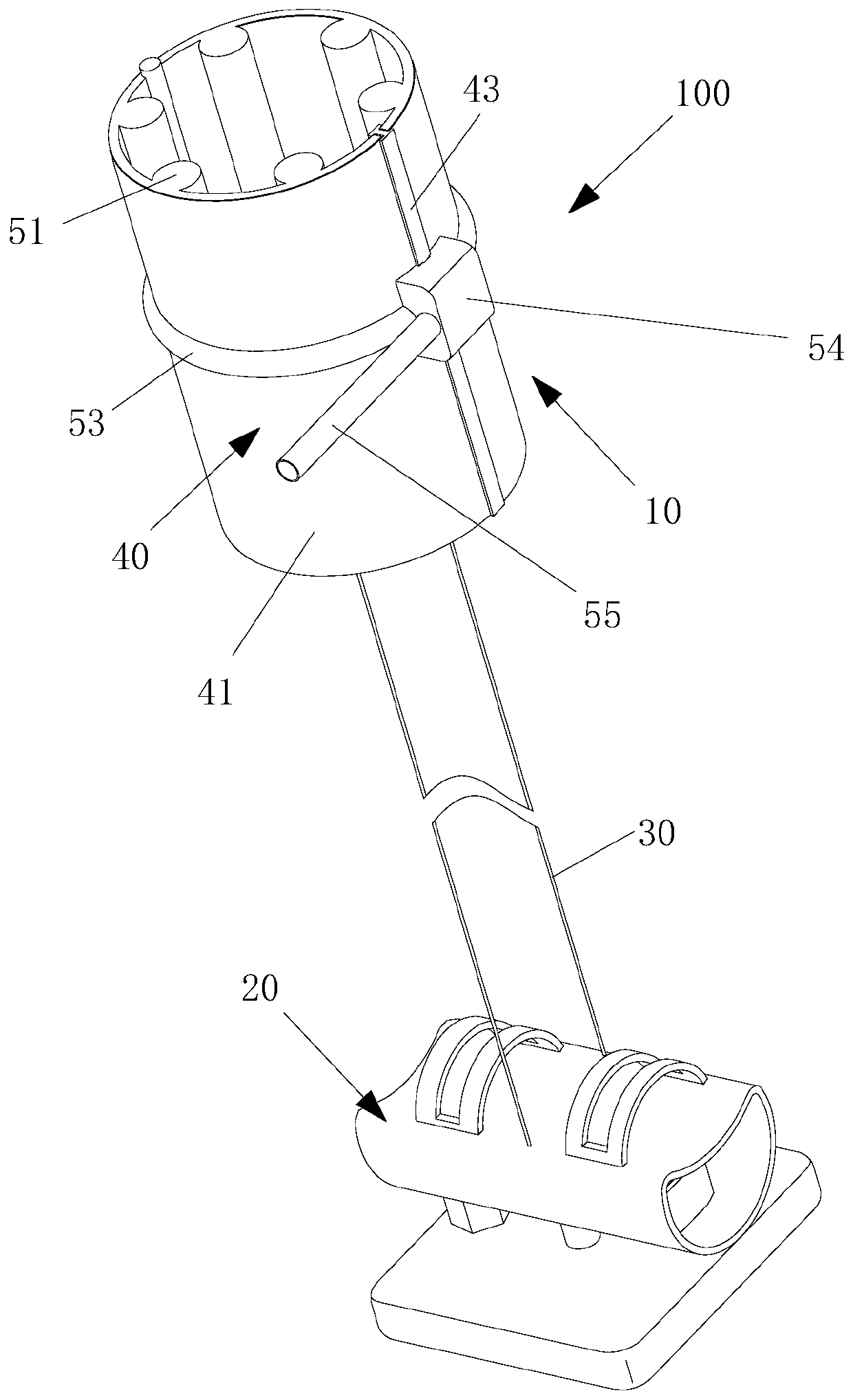 Lower limb abduction centering and fixing device