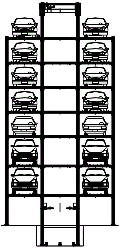 Replacing high-density vertical lifting parking equipment with comb crossing