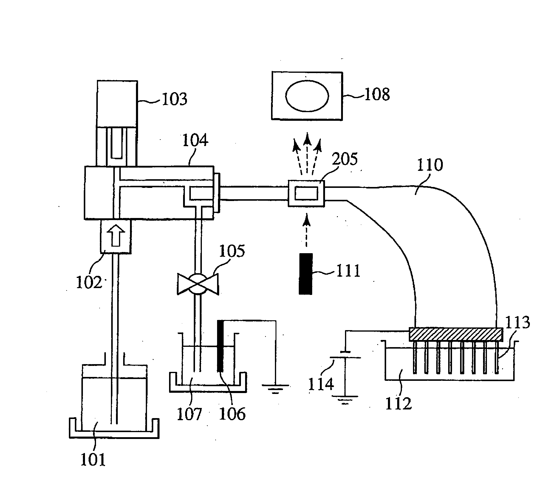 Electrophoresis apparatus and pump mechanism used in the same