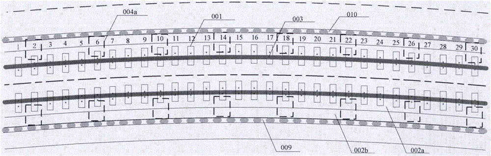 Center line deviation rectifying method for ballastless track of high-speed railway of roadbed segment