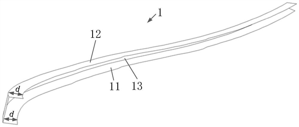 Wind power blade web, wind power blade and mold for preparing wind power blade web