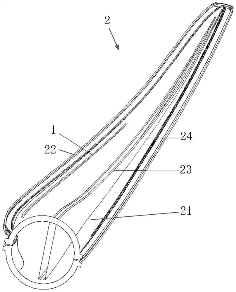 Wind power blade web, wind power blade and mold for preparing wind power blade web