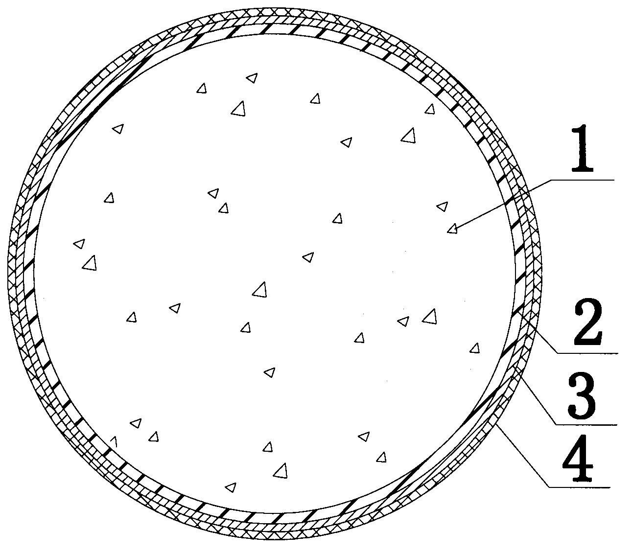 Composite pipe concrete composite structure