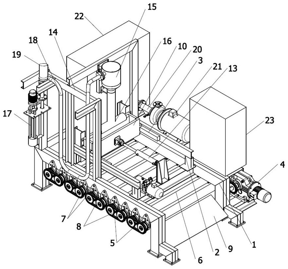 A container type automatic casting device for molten metal