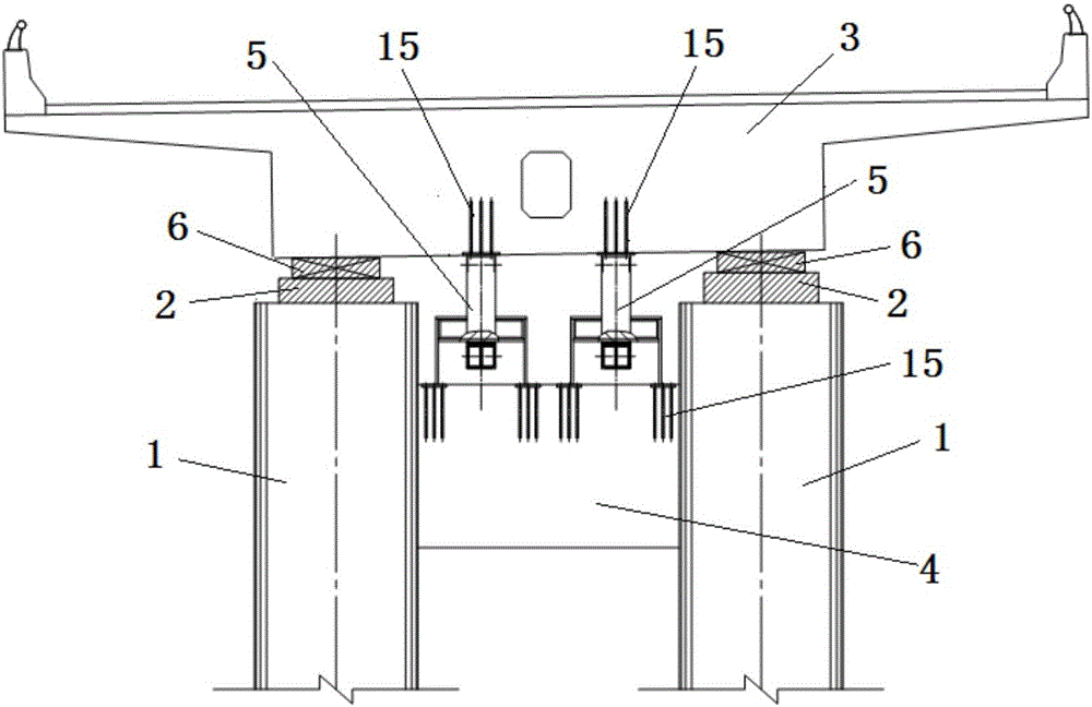 Tension-resisting anti- beam-falling combined shock insulation device and construction method thereof