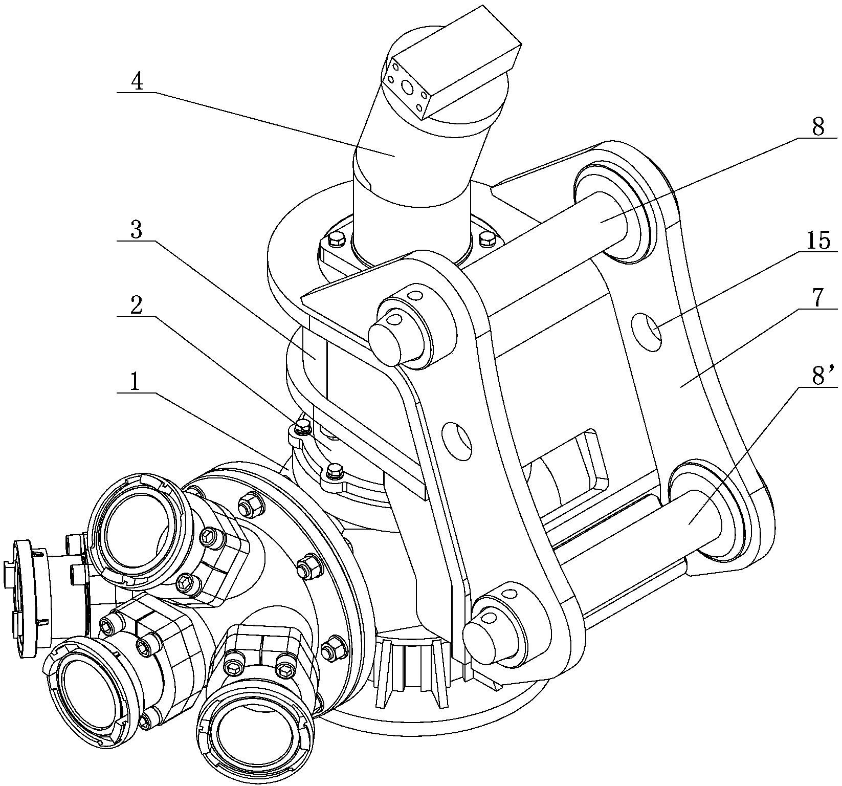 Water suction pump driven by excavator and used in emergency