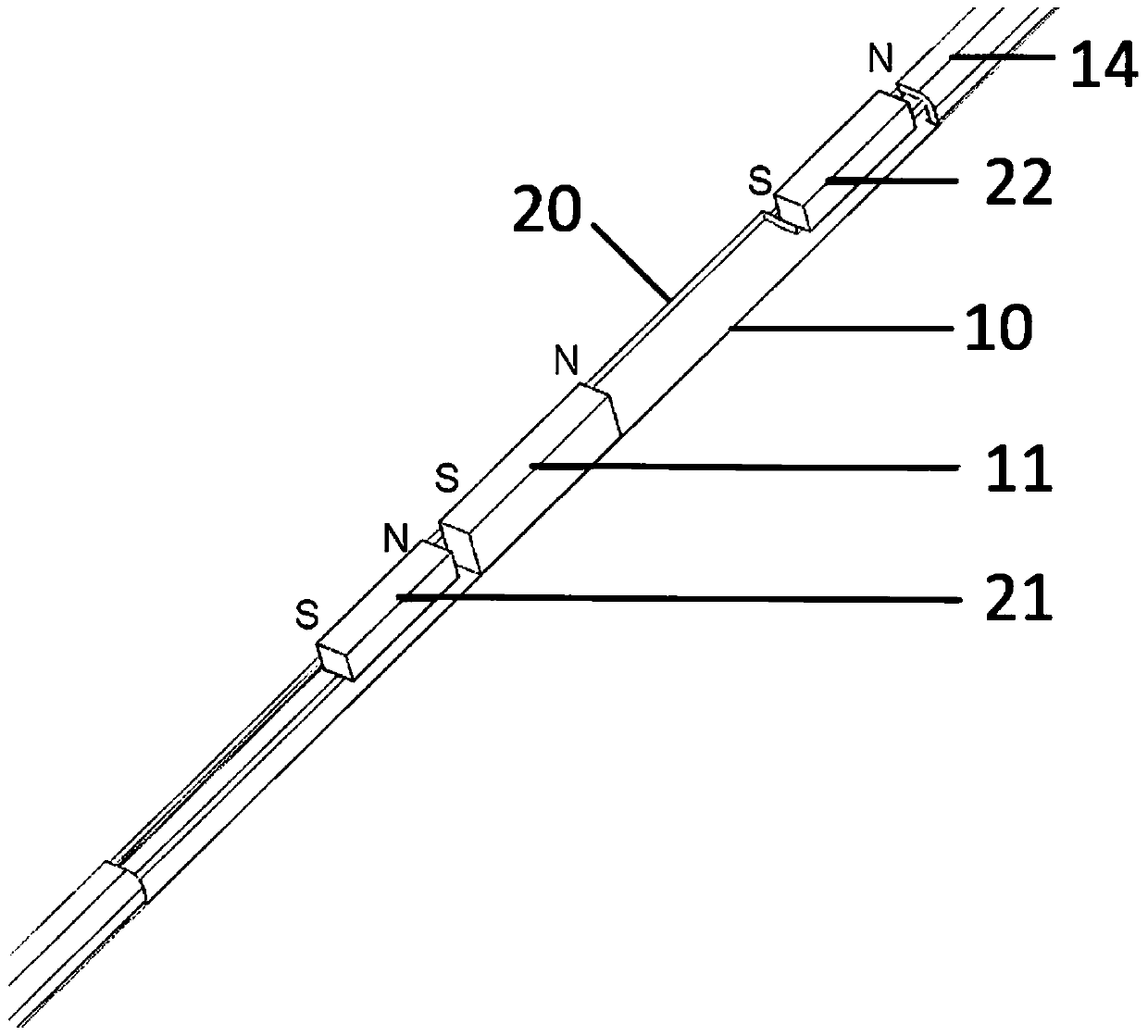 Magnetic power sliding rail device and intelligent terminal