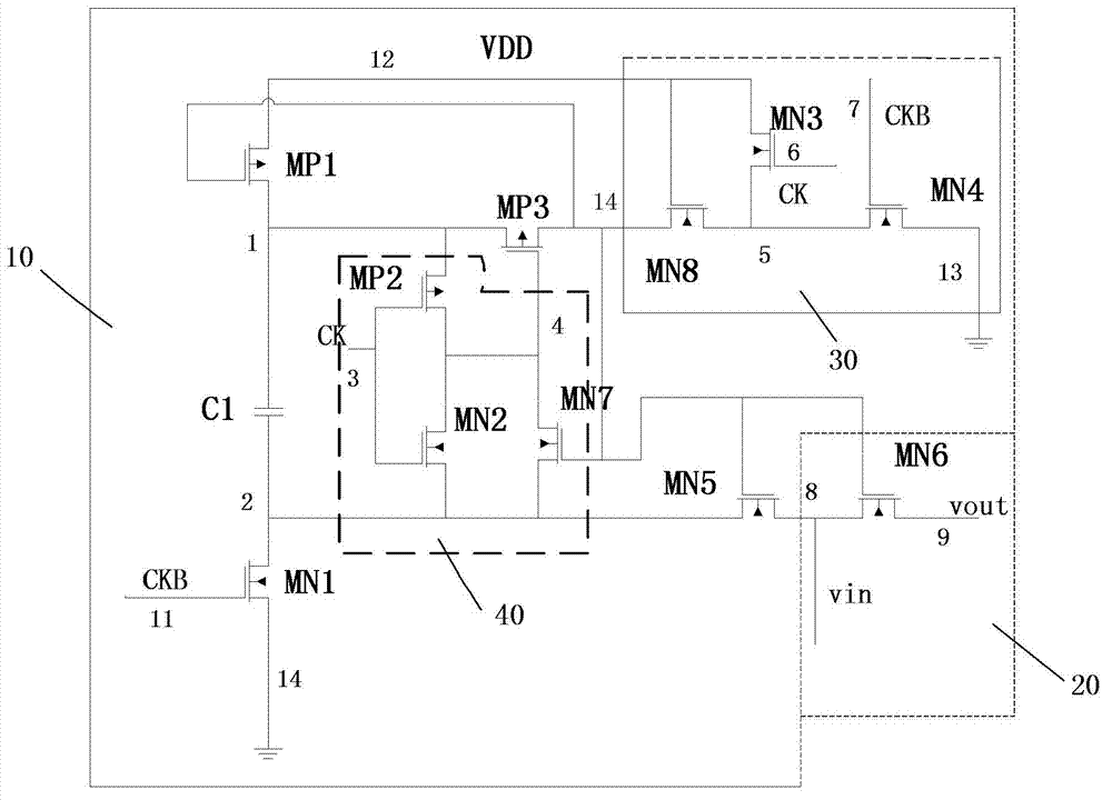 Grid voltage bootstrapped switch circuit