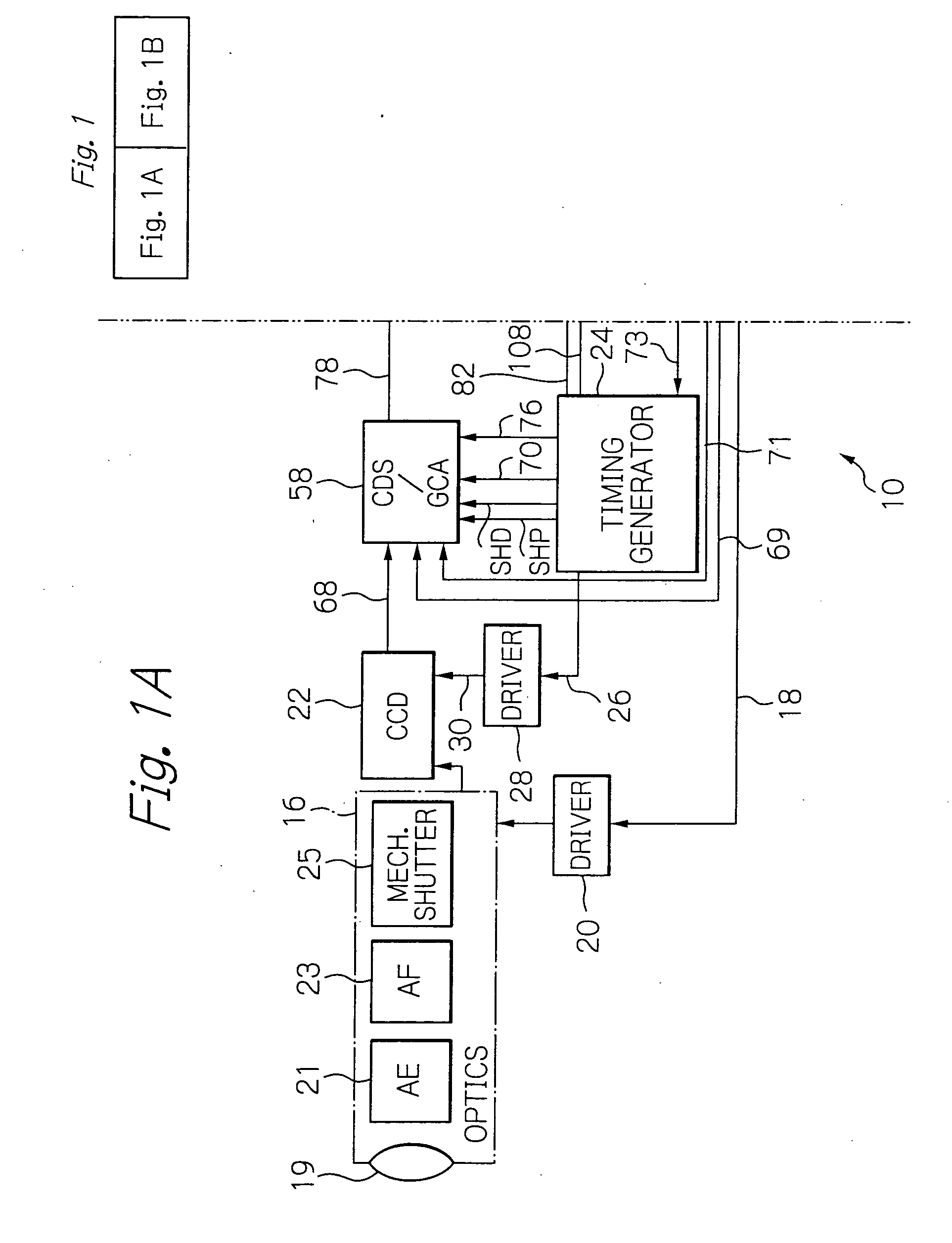 Dynamic range broadening method for a solid-state image sensor including photosensitive cells each having a main and a subregion