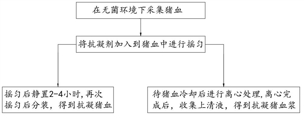 Preparation method and application of anticoagulant pig blood and pig plasma for thrombus test