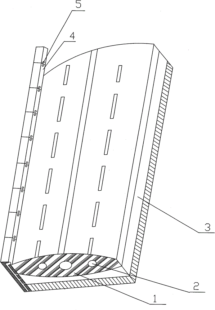 Grooved subgrade and pole-shaped pavement shock-absorbing, compressive and durable road