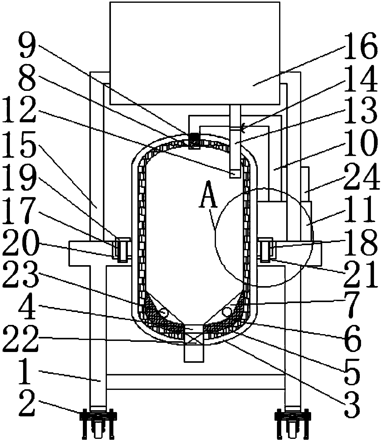 Filtering and crystallizing device for chemical product processing