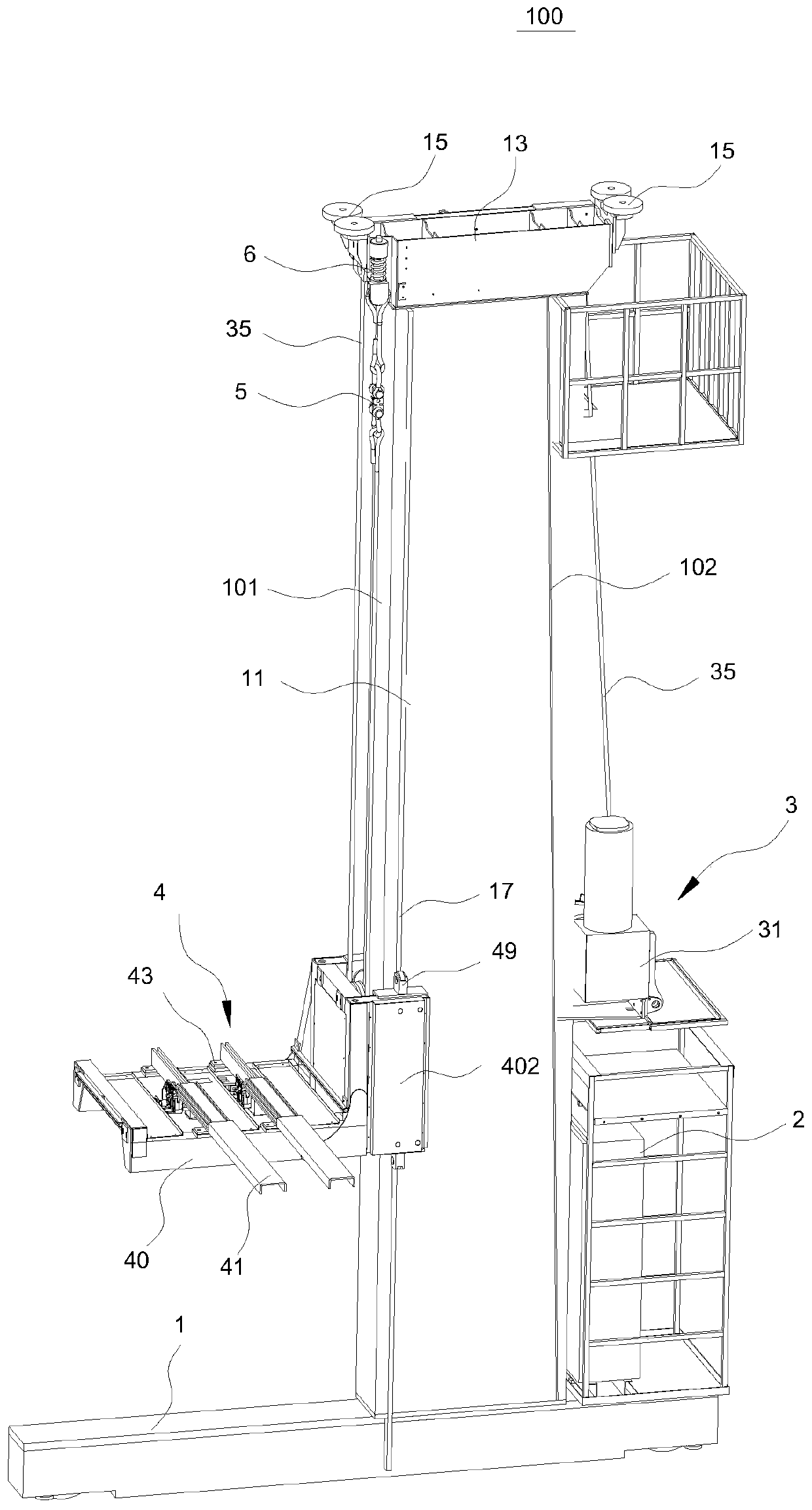 Stacking machine and fork positioning method thereof