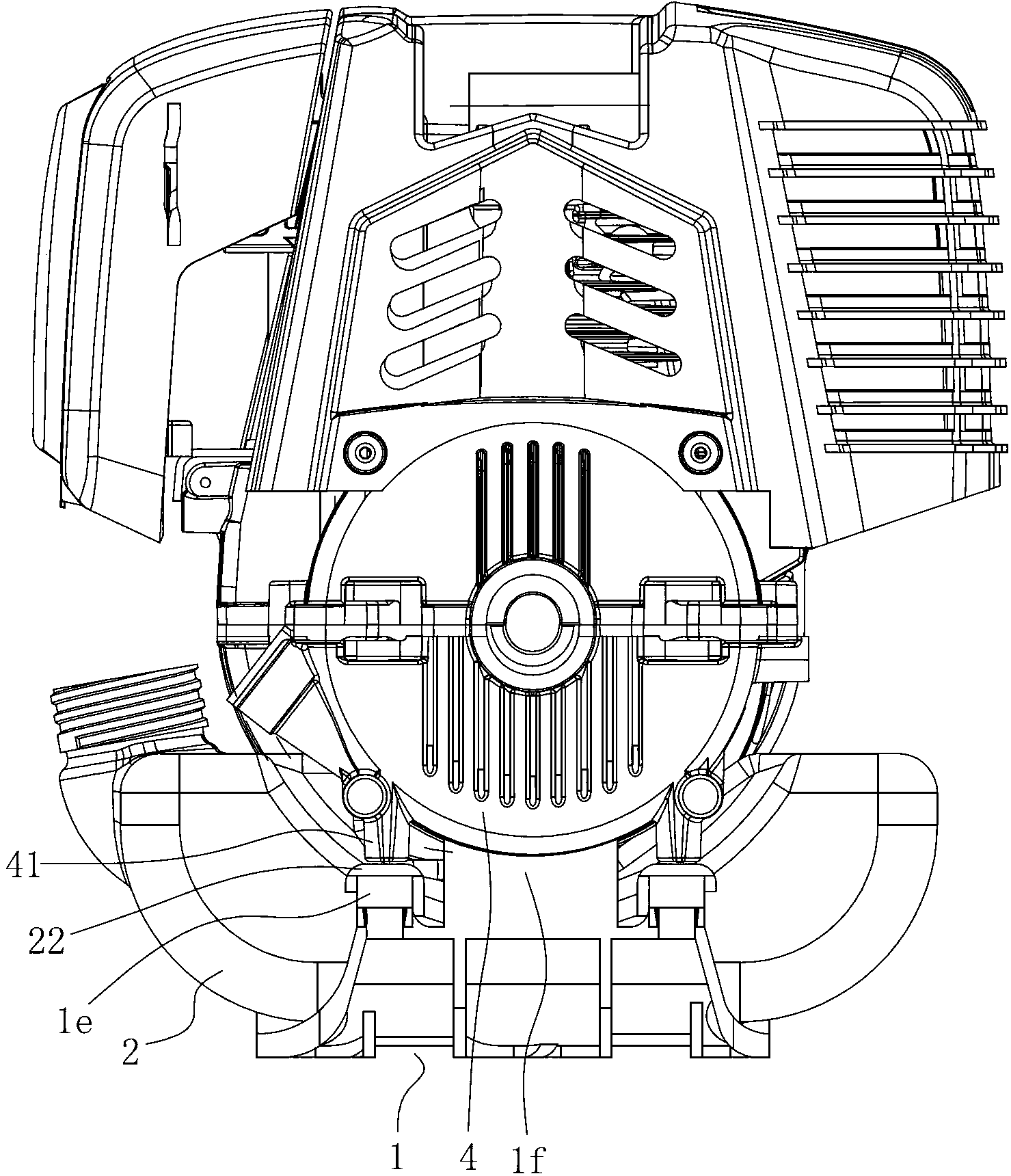 Petrol engine with underneath type oil tank