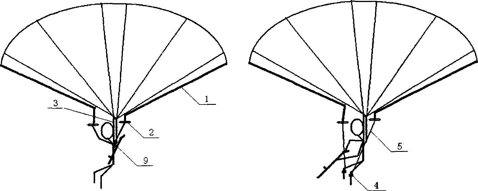 Parachute landing method for airborne troop and novel parachute