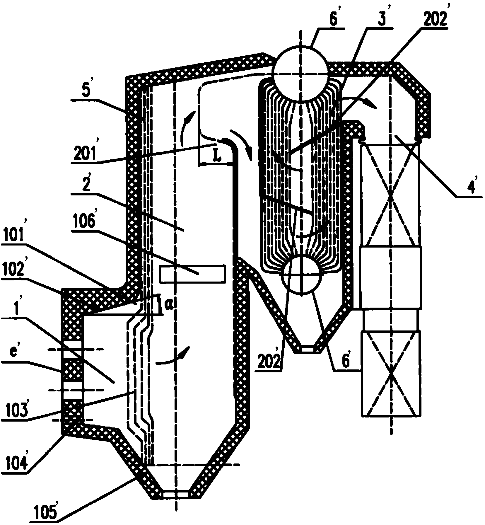 Three-return-stroke powder steam boiler