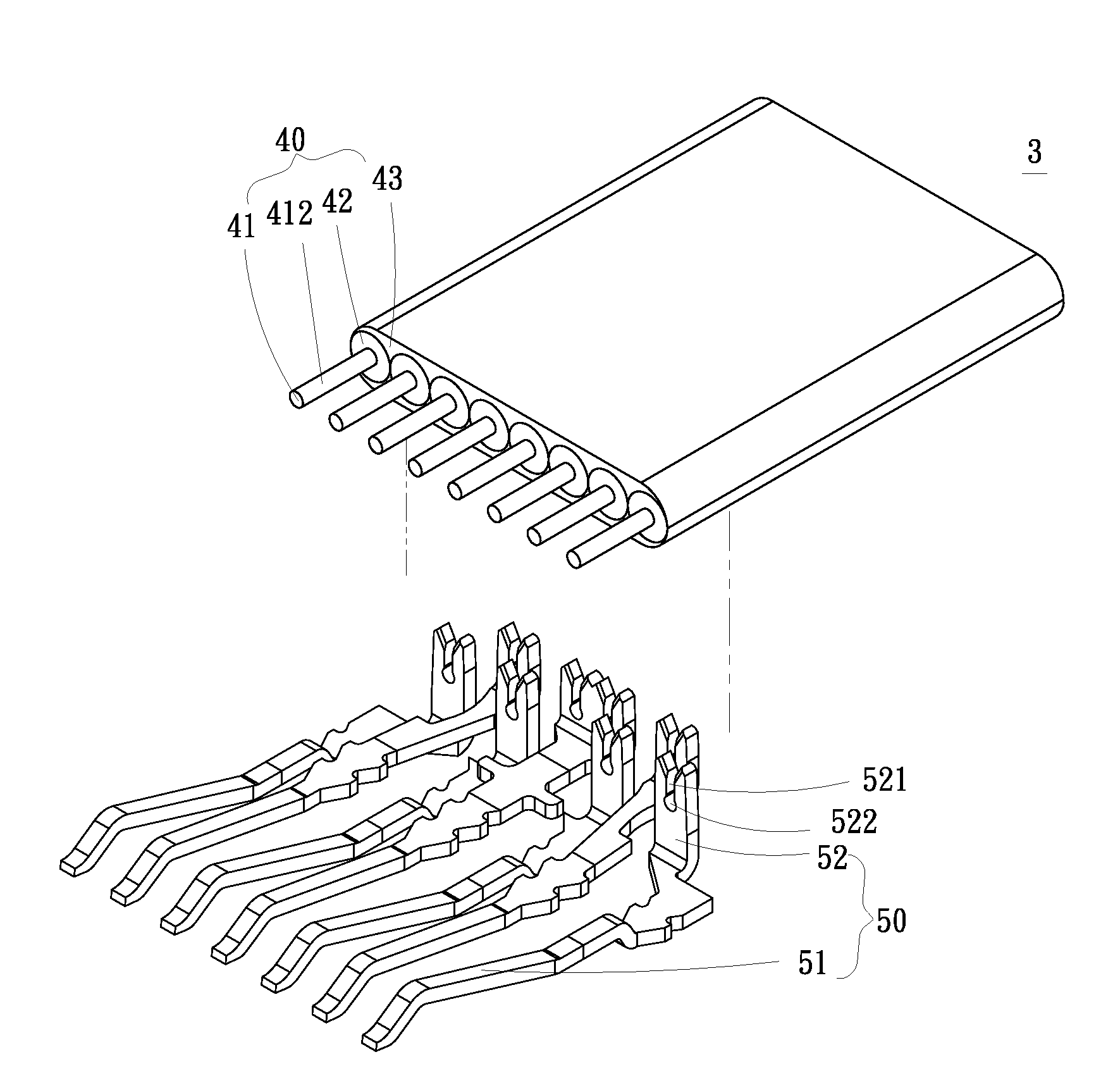 Signal transmission cable with insulation piercing terminals