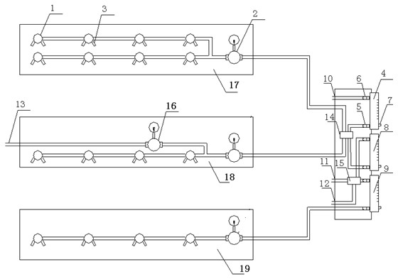 Collecting bar type multi-gas separating/regulating/controlling device for mining rescue capsule