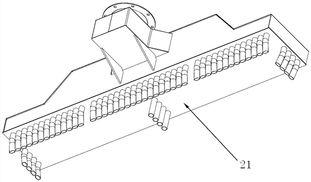 A blowing and suction working device for rail sewage suction vehicles