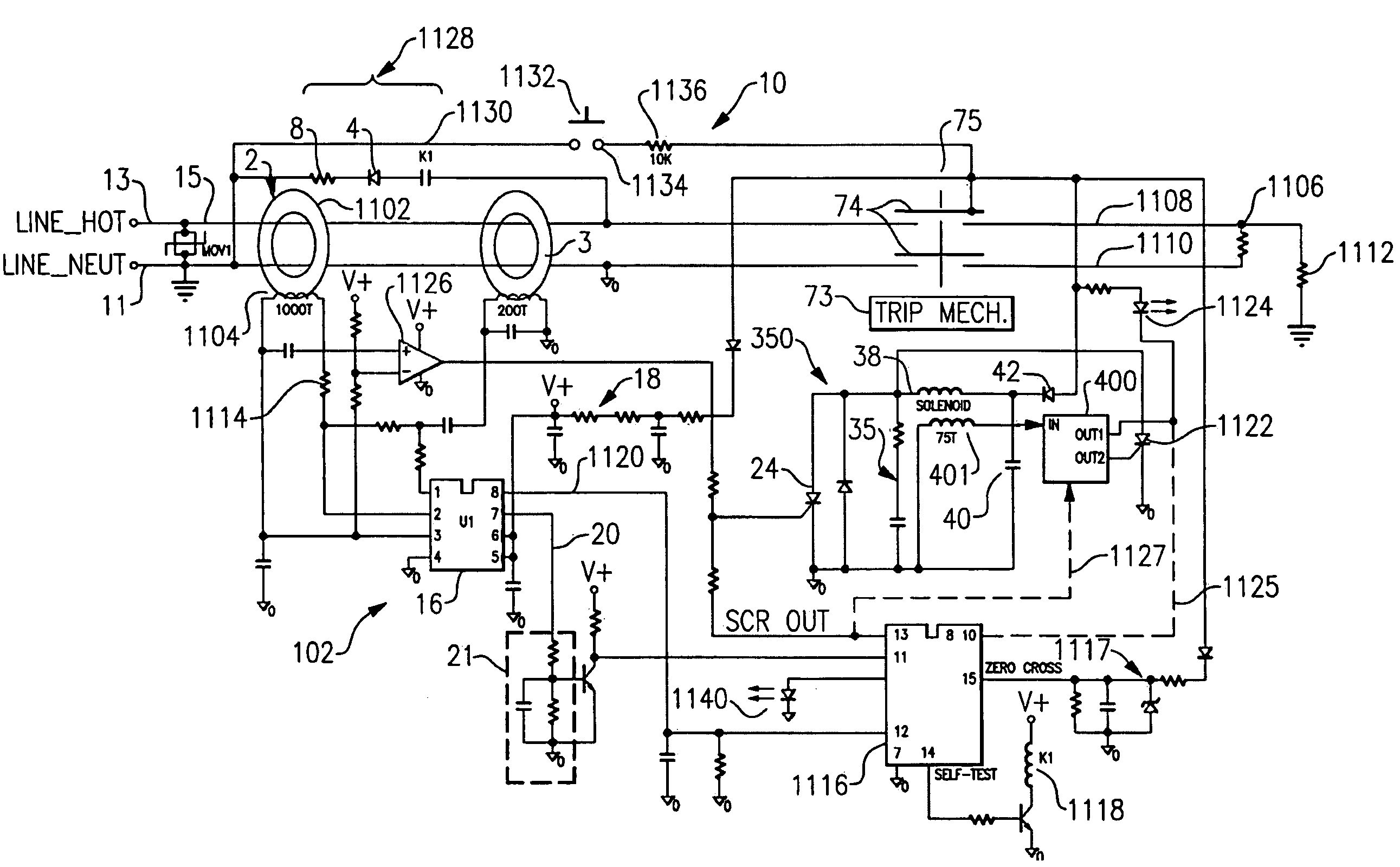 Protective device with end-of-life indication before power denial