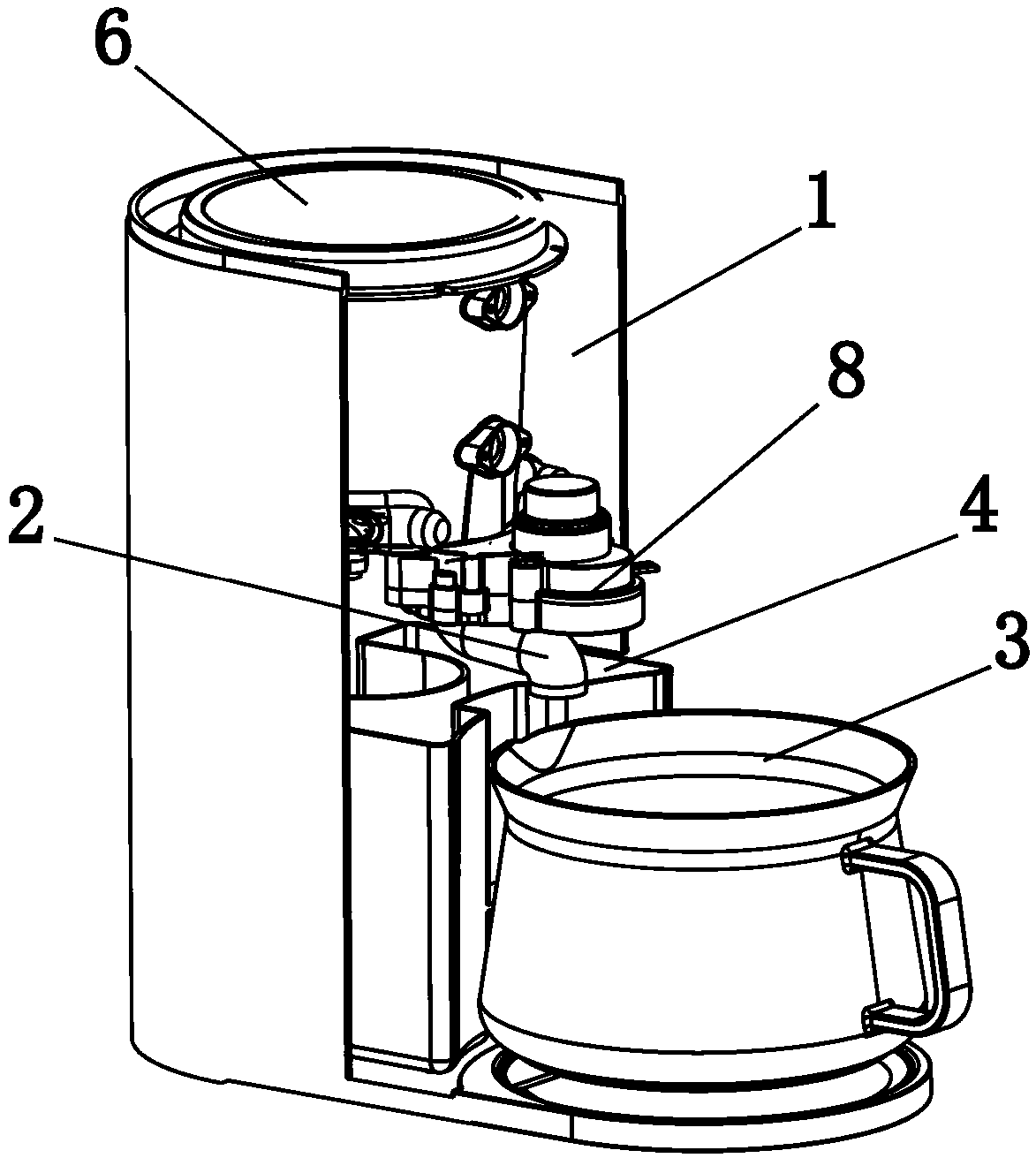 Food processing machine with simple liquid discharging structure