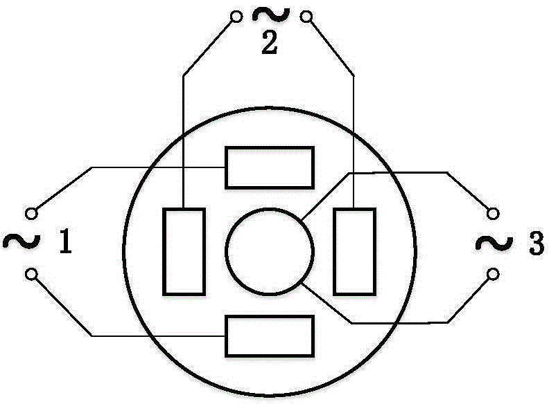 Orthogonal rotation exciting field eddy current transducer