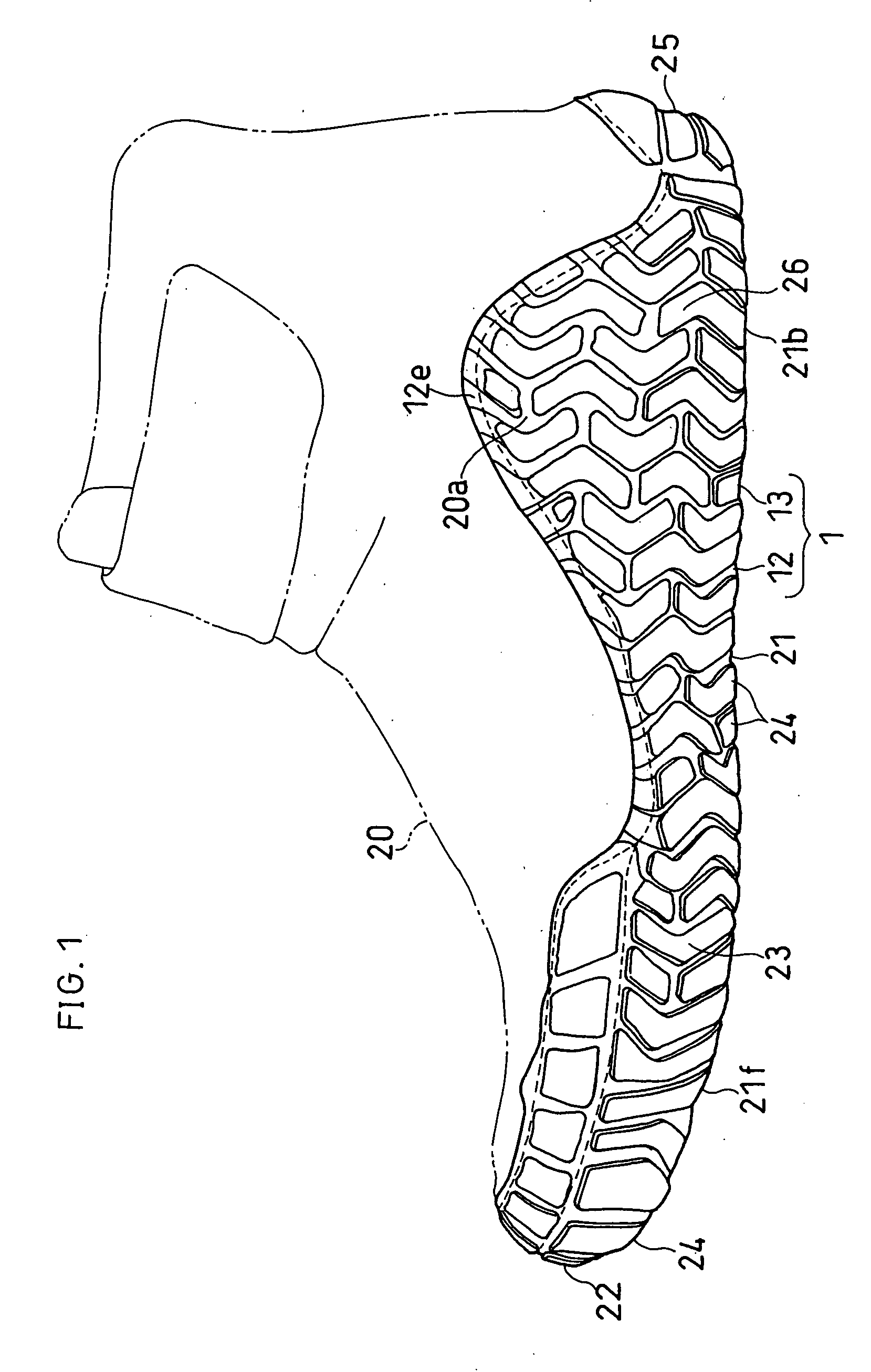 Shoe with slip preventive member