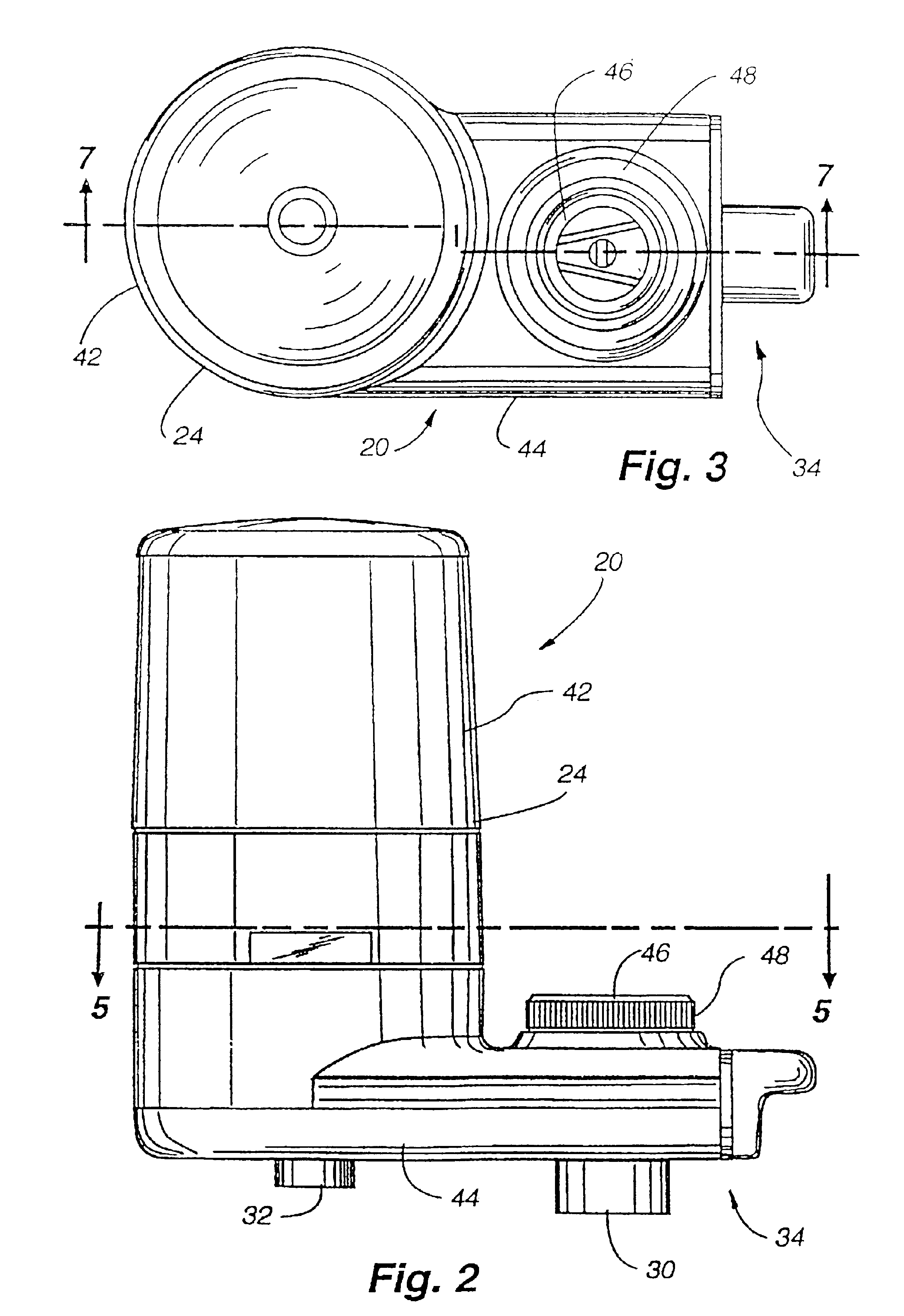 Water treatment device with volumetric and time monitoring features