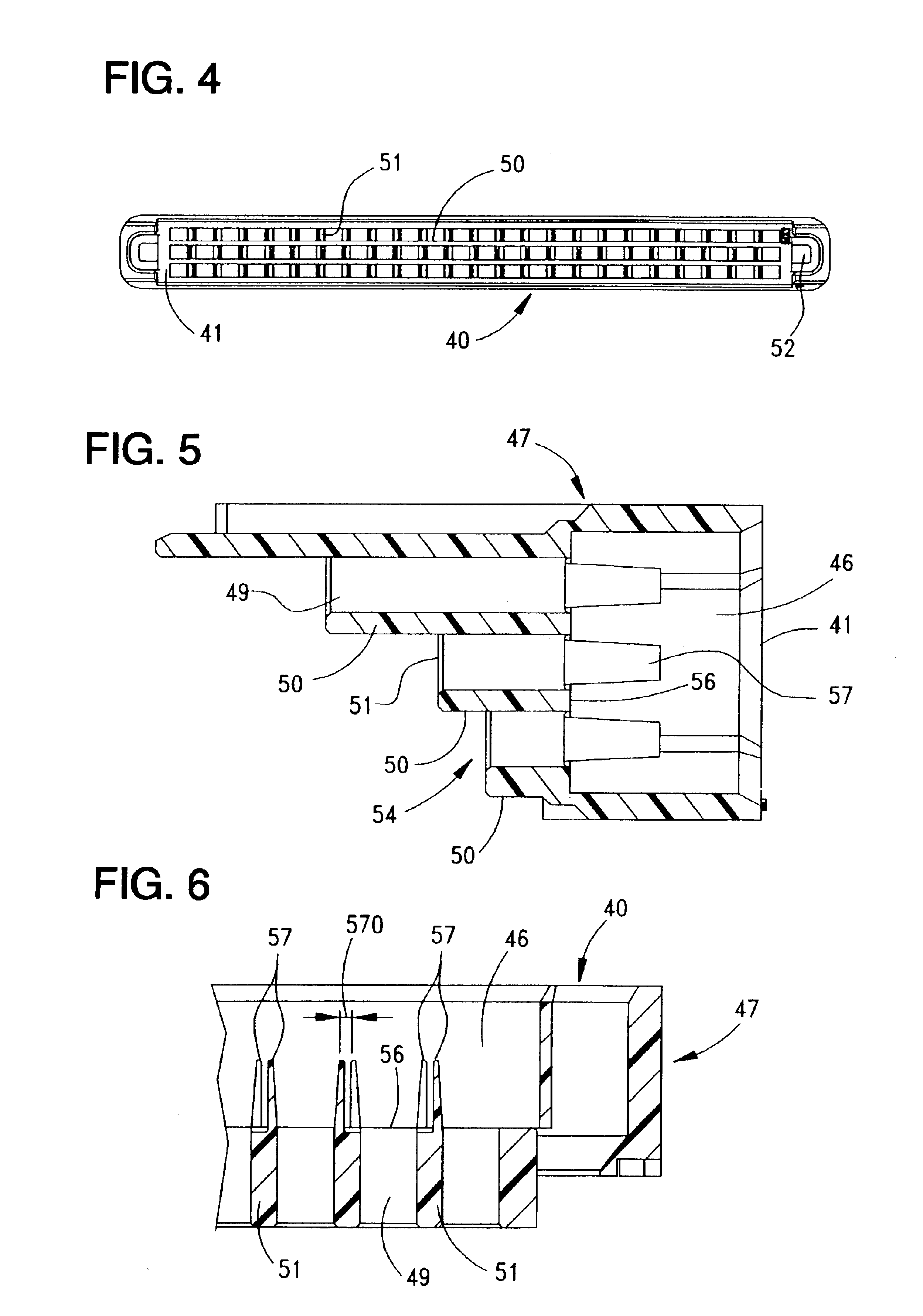 Board-to-board connector with compliant mounting pins