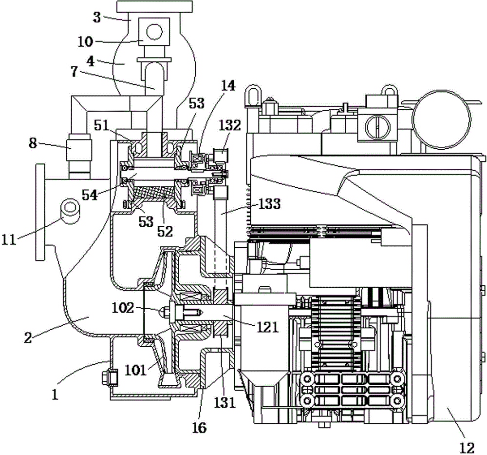 Oil-free rotary vane vacuum type self-priming centrifugal pump and use method thereof