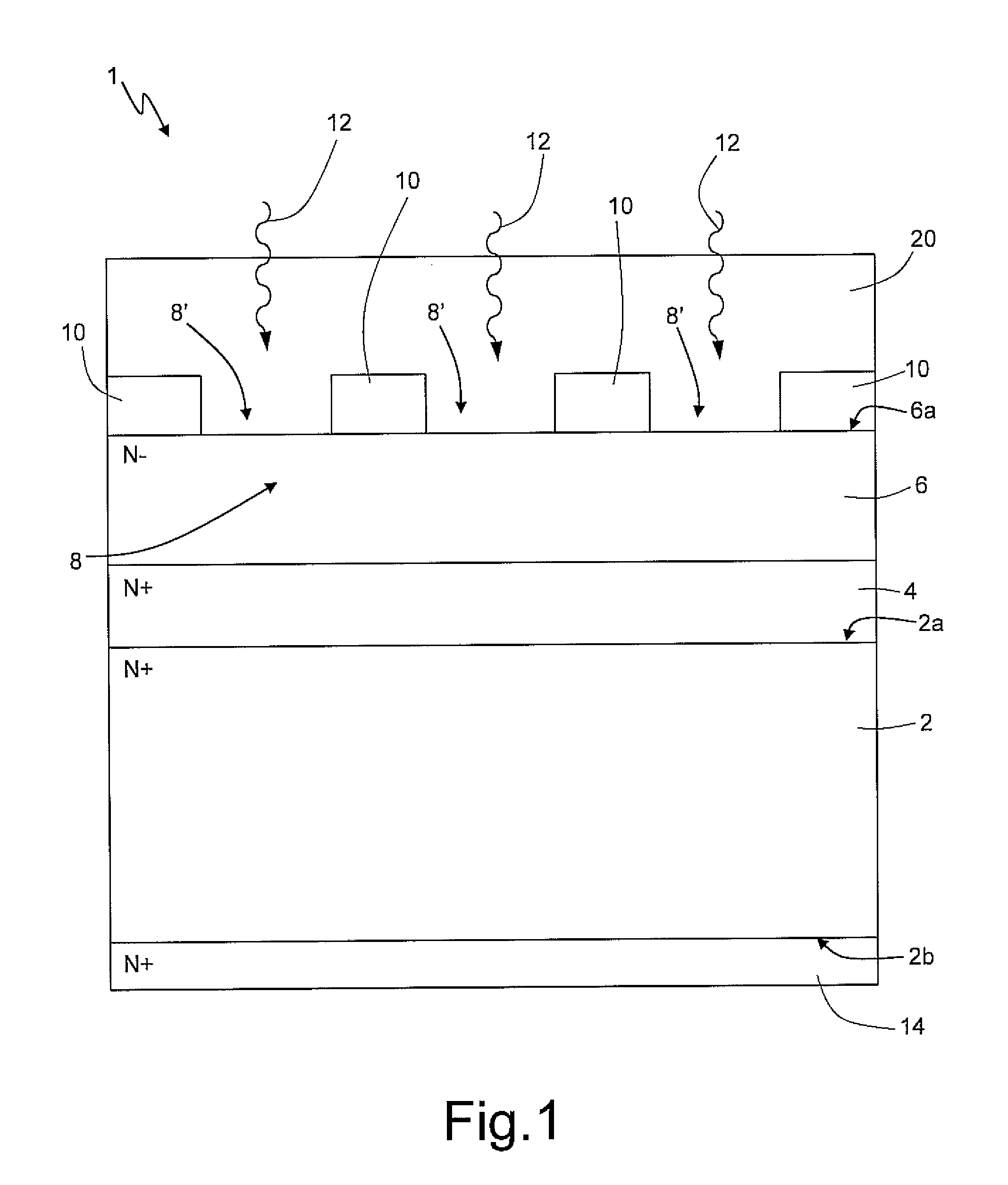 Photodetector device with protective and antireflective cover, and manufacturing method thereof