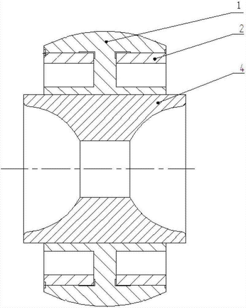 Dual-motor dragging integral hemisphere bearing gyro machine