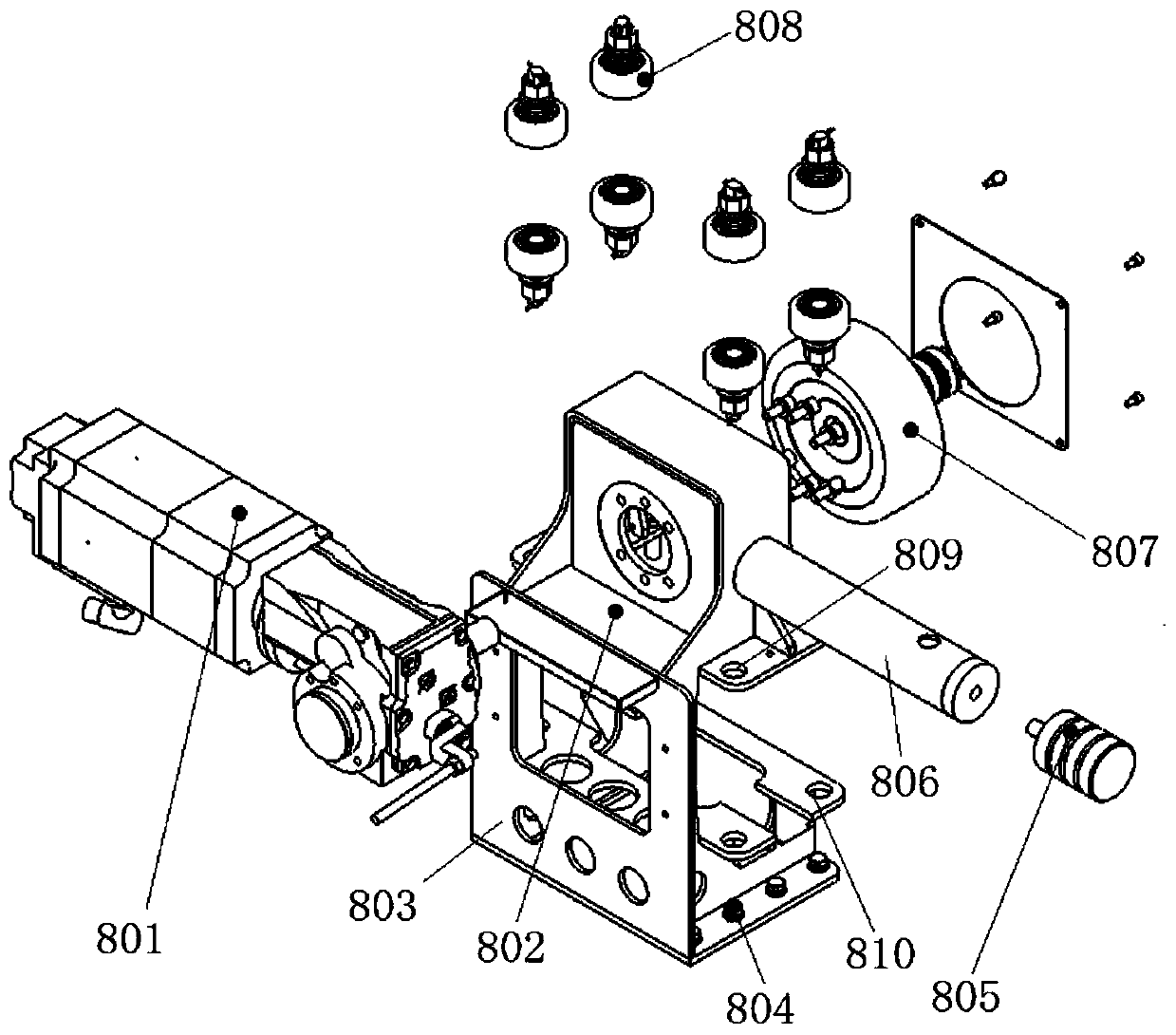 An aerial suspension handling robot