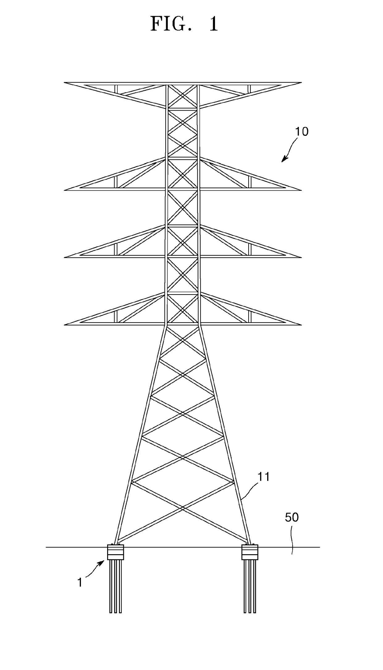 Base body of electric transmission tower using micropile