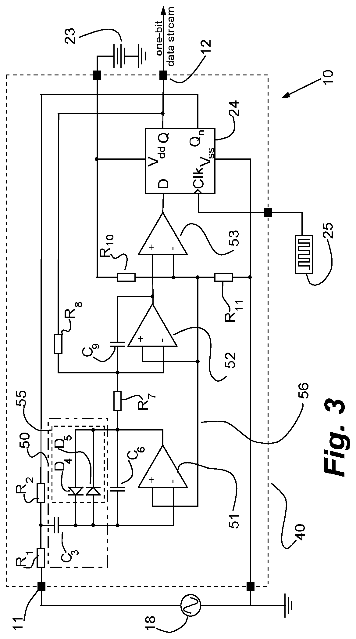 Integrated circuit component for a hearing assistive device