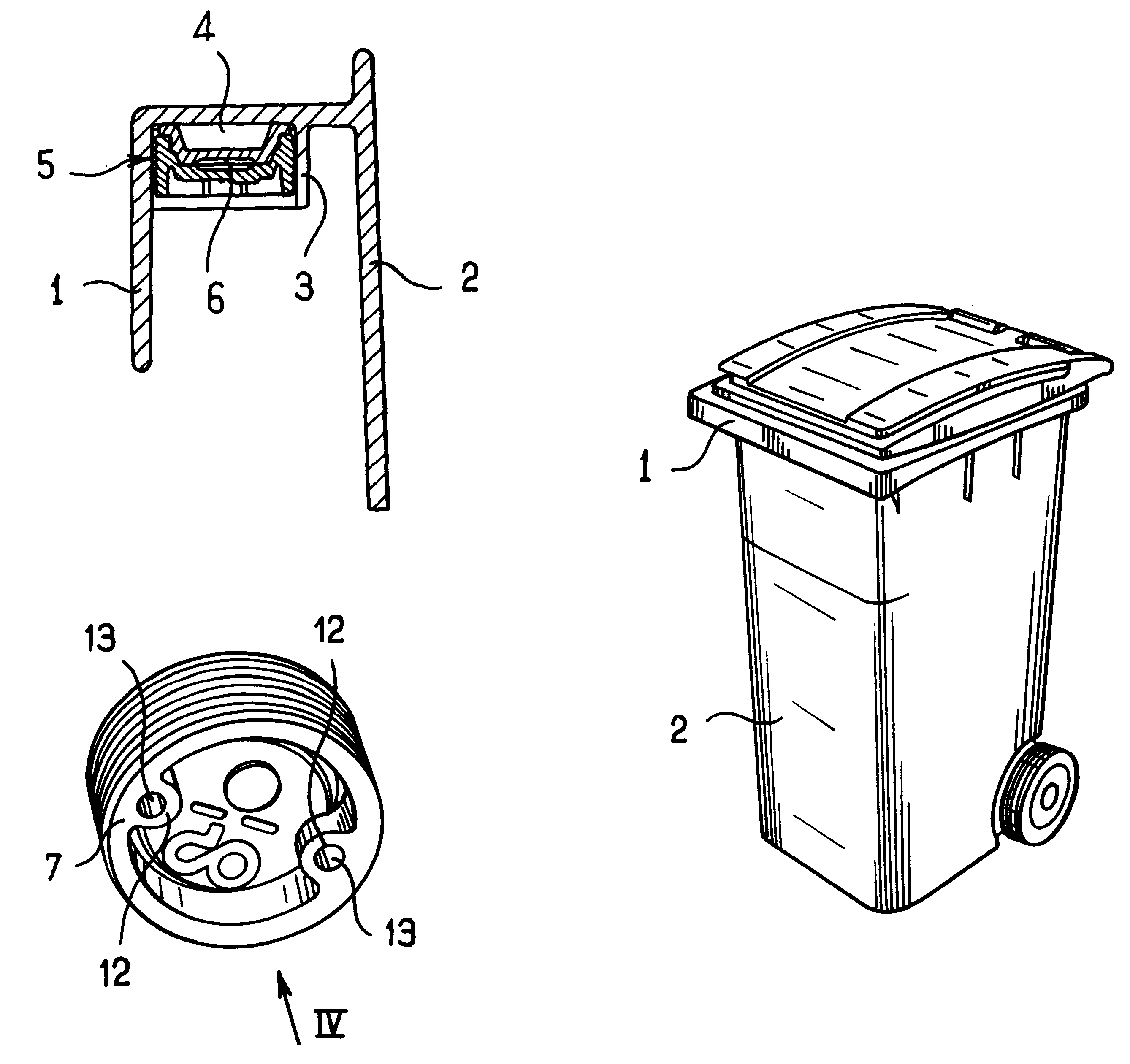 Refuse bin fitted with a transponder