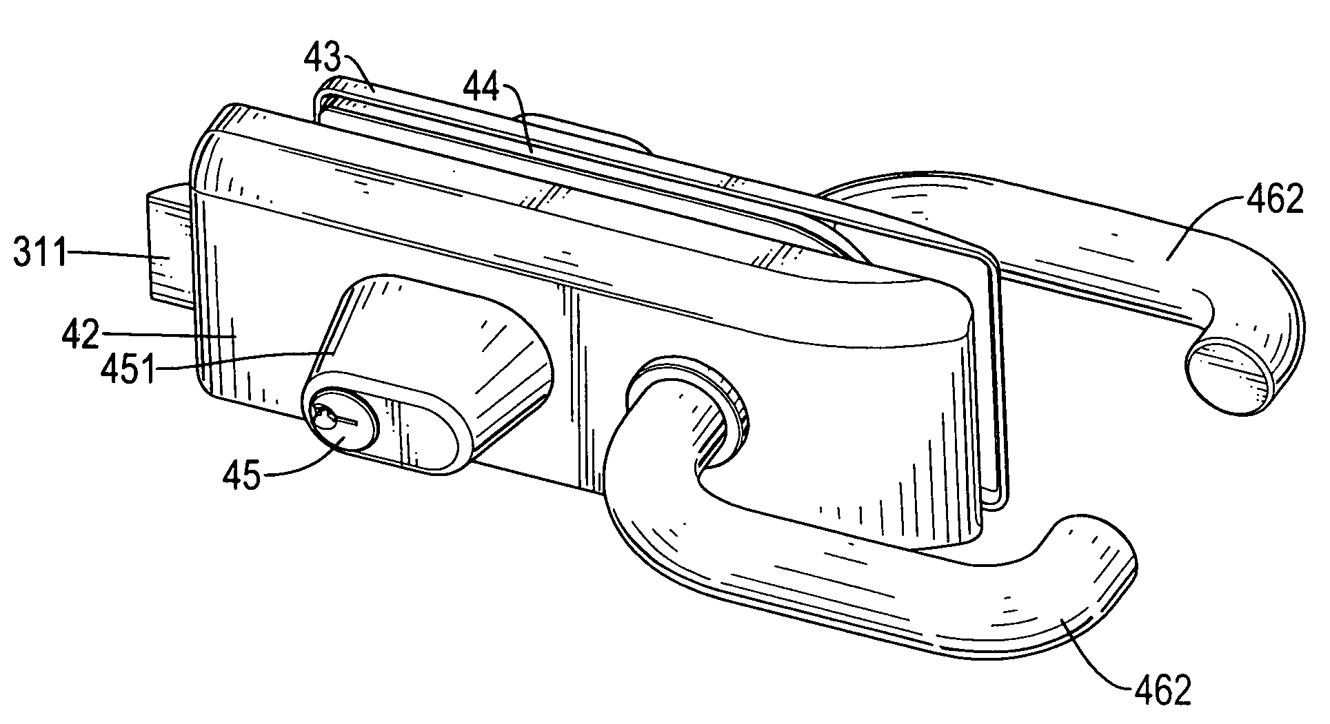 Latch locking apparatus for a frameless glass door