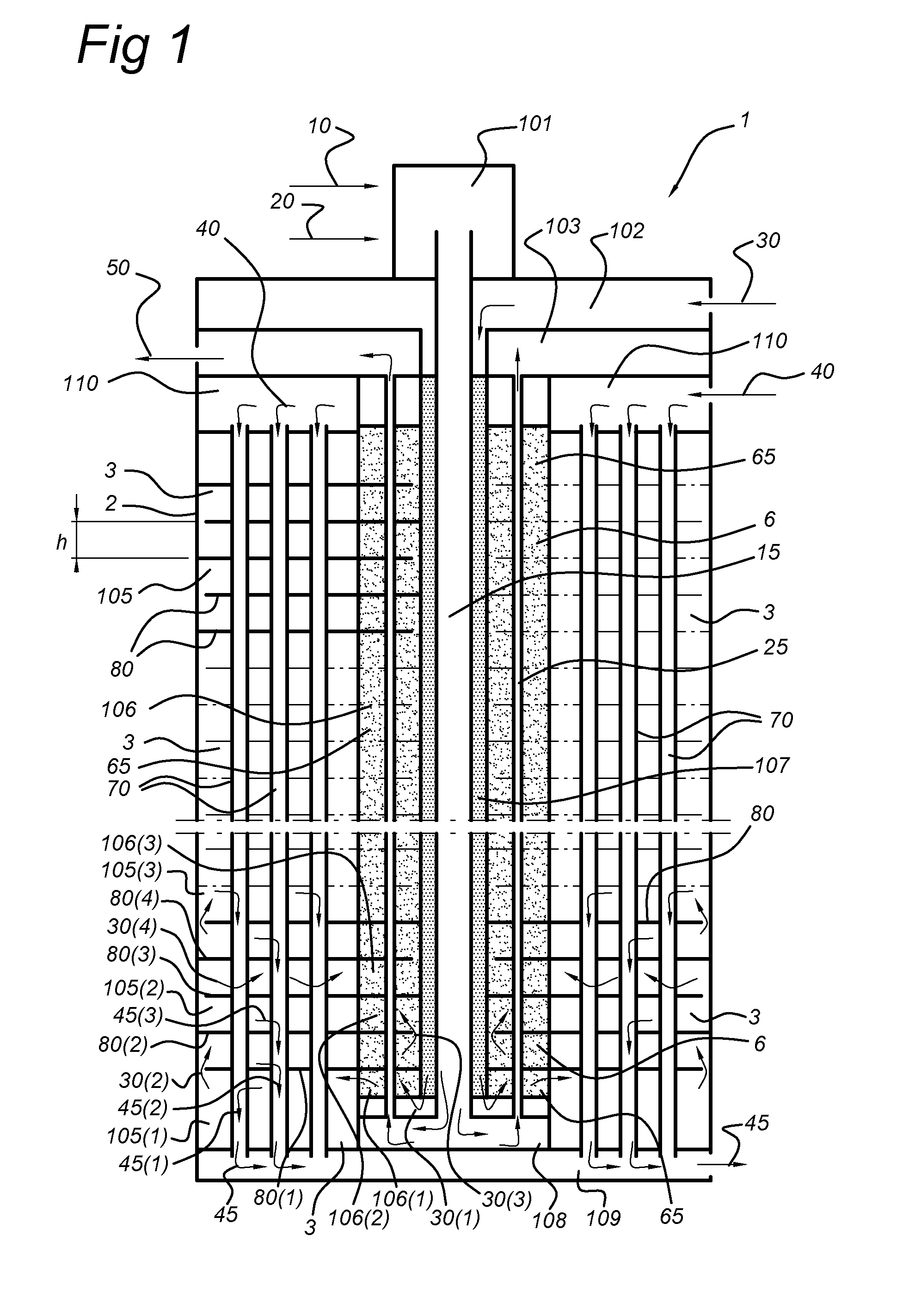 Membrane reactor and process for the production of a gaseous product with such reactor