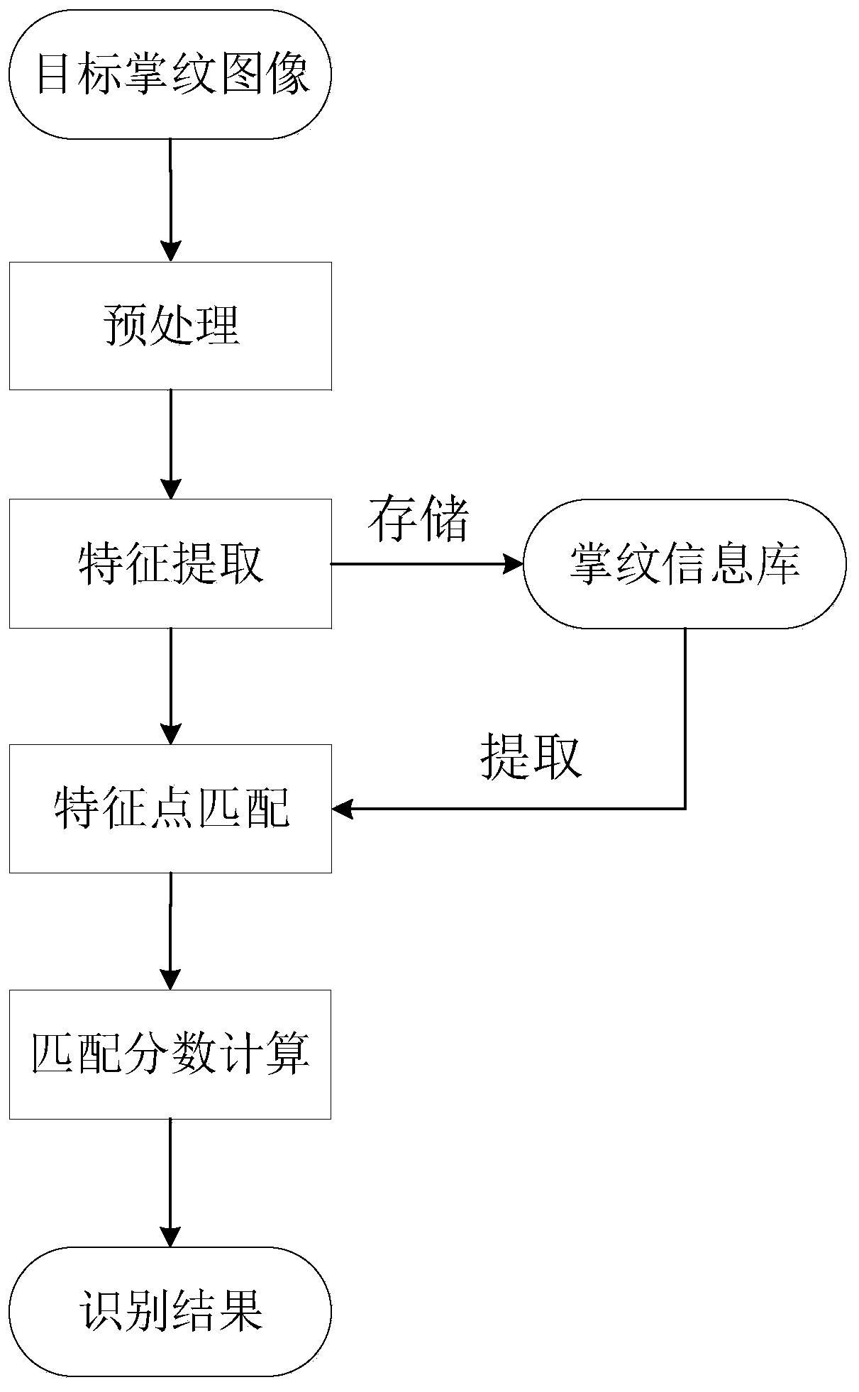 Multispectral palmprint matching method based on tensor