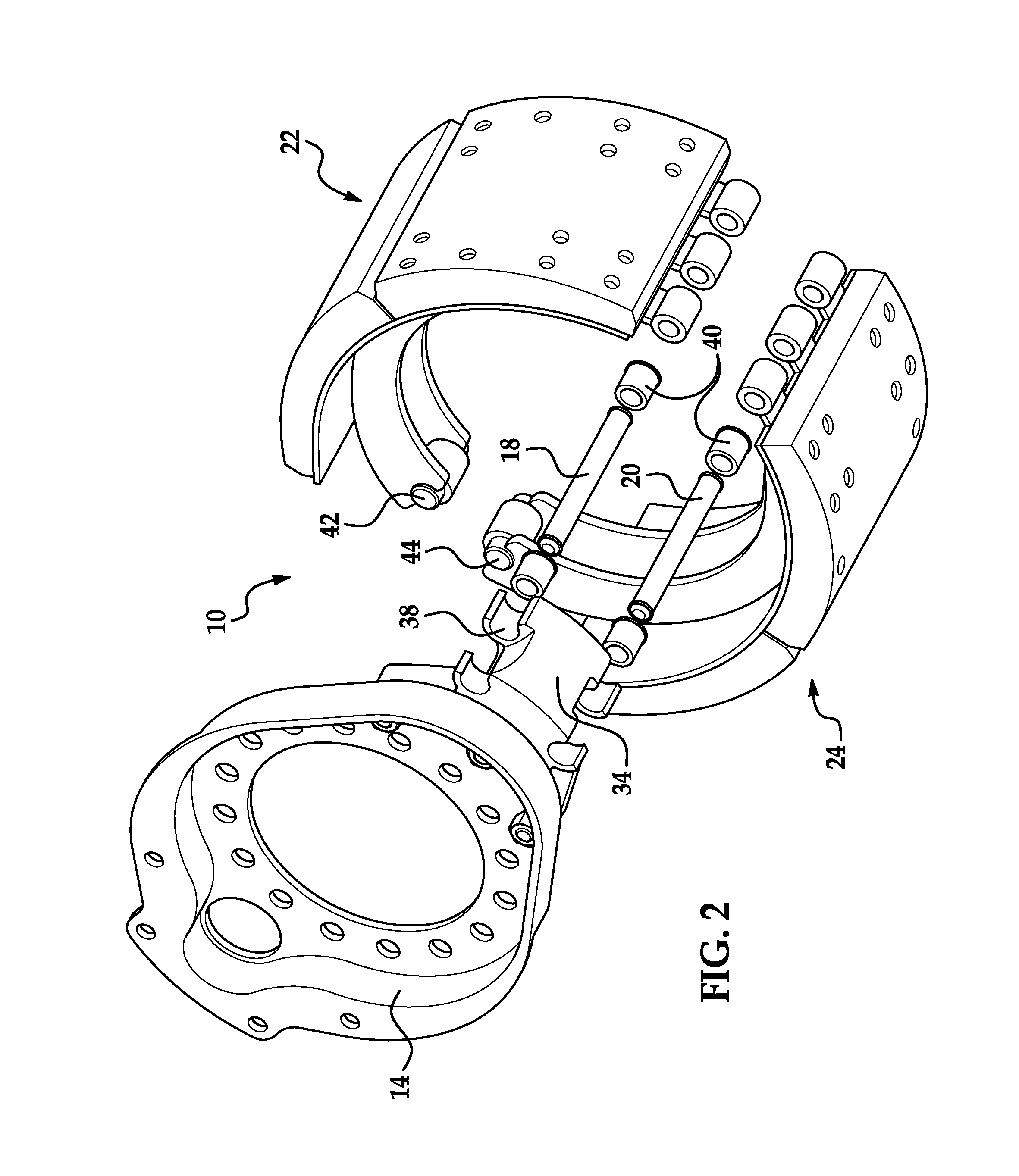 Hinged table brake shoe