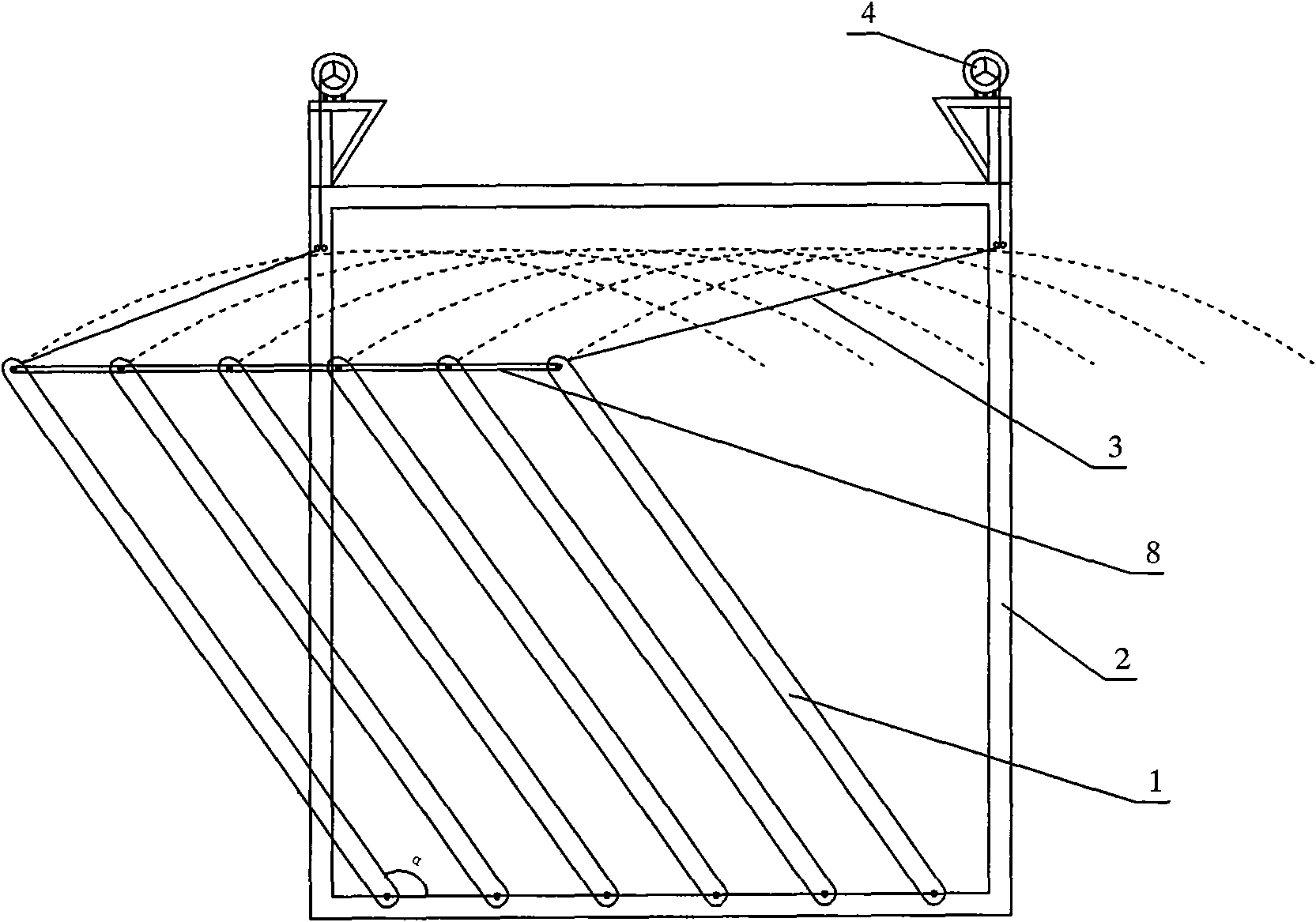 Rotatable tilted plate settlement device