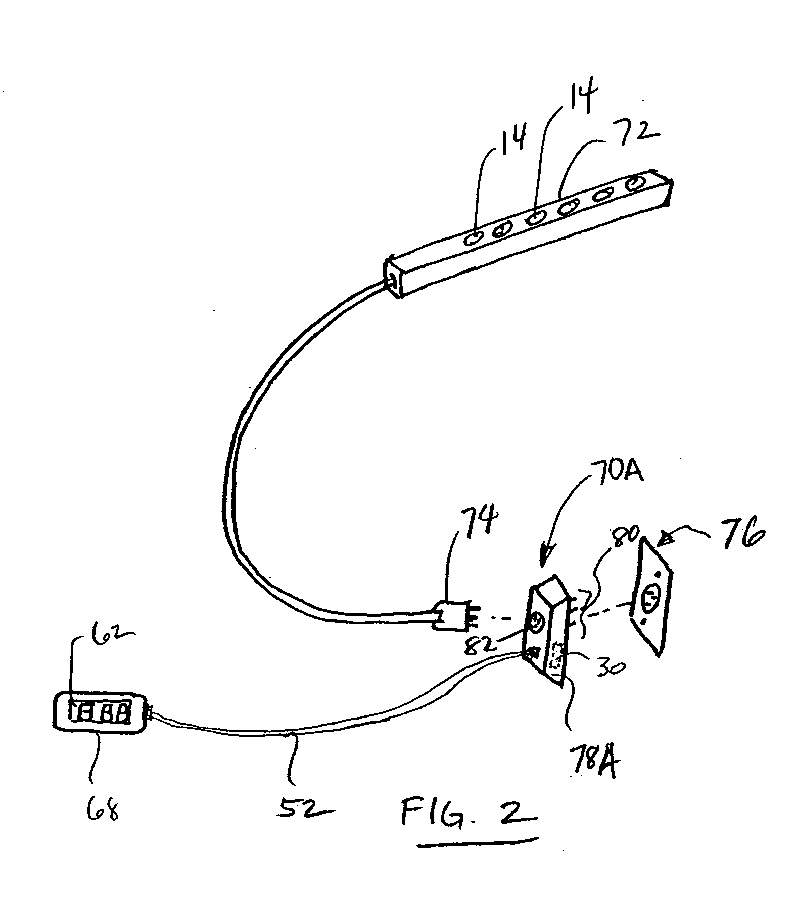 Remote display ammeter for power plug or power strip