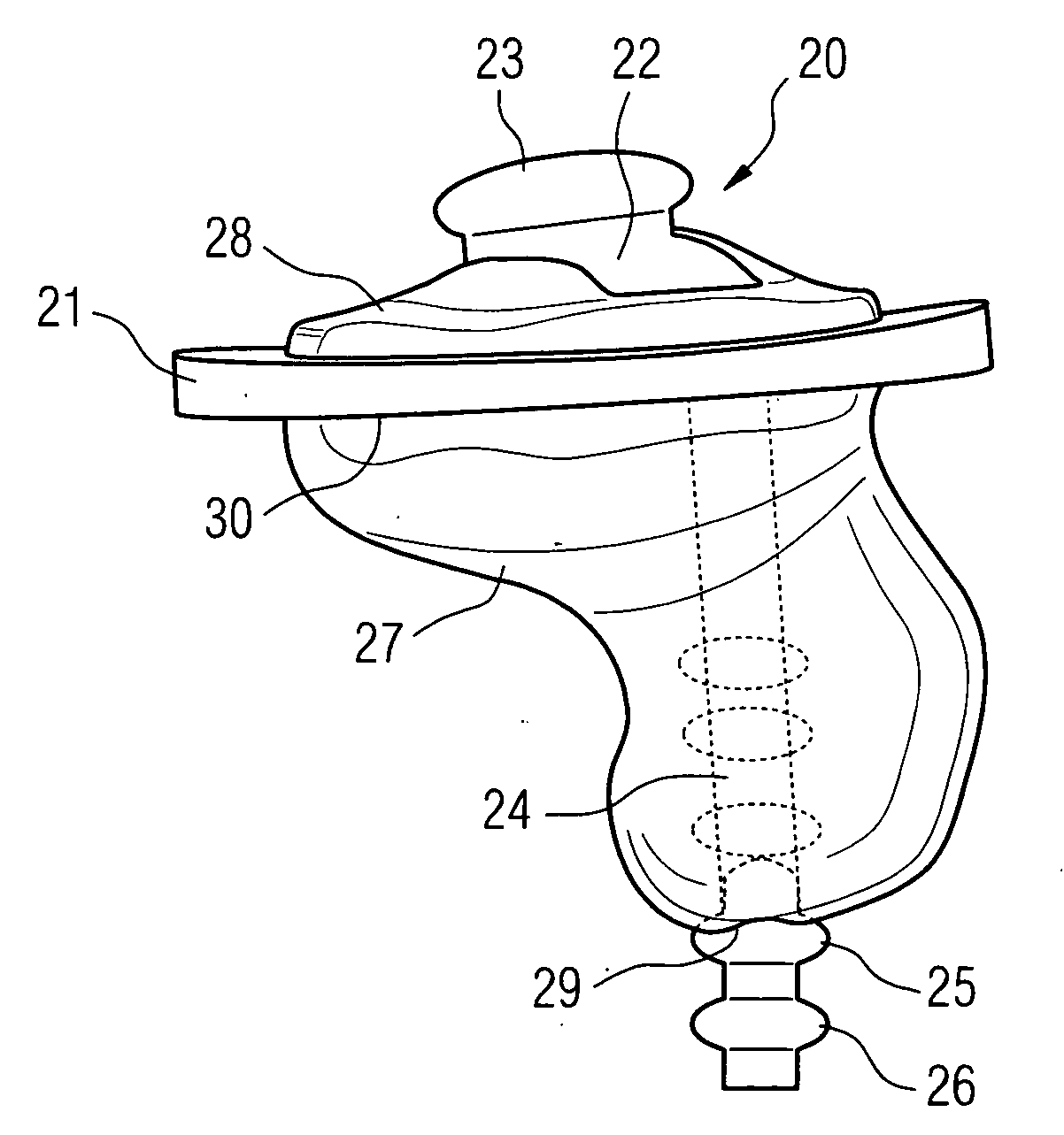 Closure element for housing openings during a tumbling process