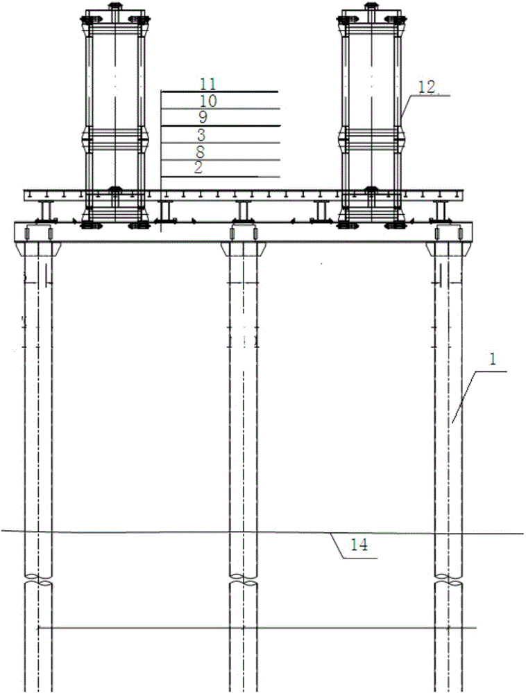 Prefabricated and movable type platform for pile sinking