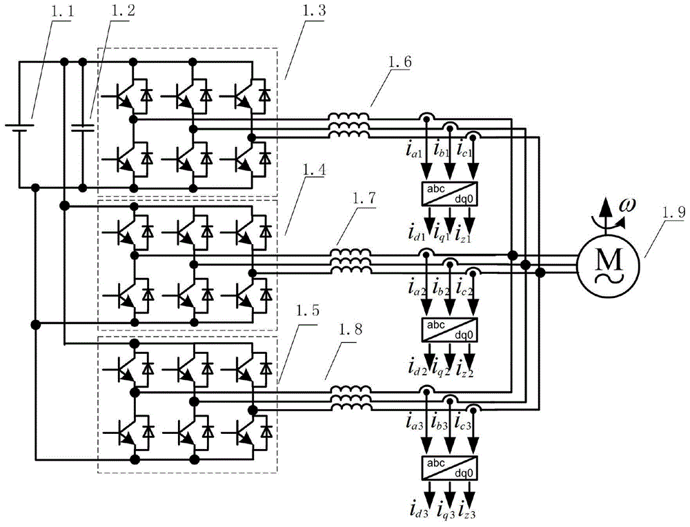 Multi-parallel inverter motor speed regulating system and control method thereof