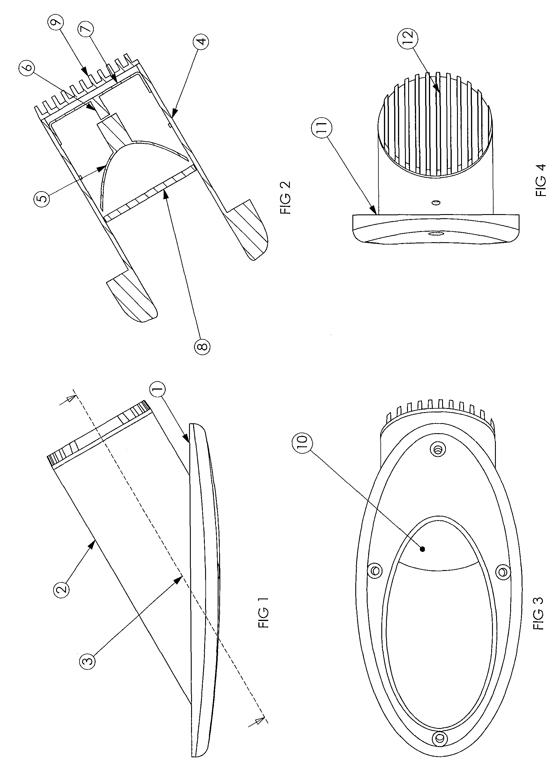 Method and apparatus for creating a high efficiency surface mount illumination device for projecting electromagnetic radiation at a high angle from the surface normal