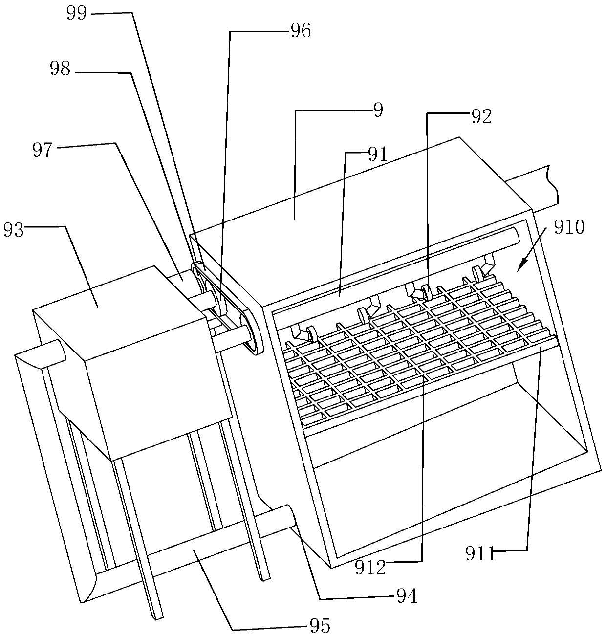 Scraped car resource recovery system with dust-removal device