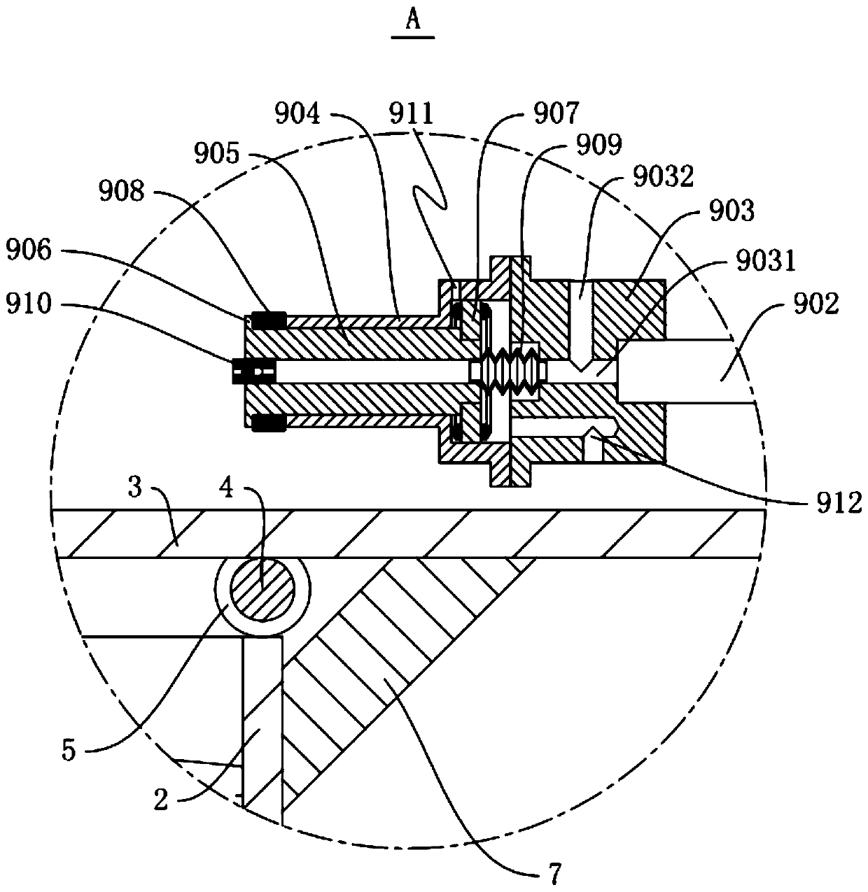 Air-tightness detection device for composite steel-plastic pipe fitting