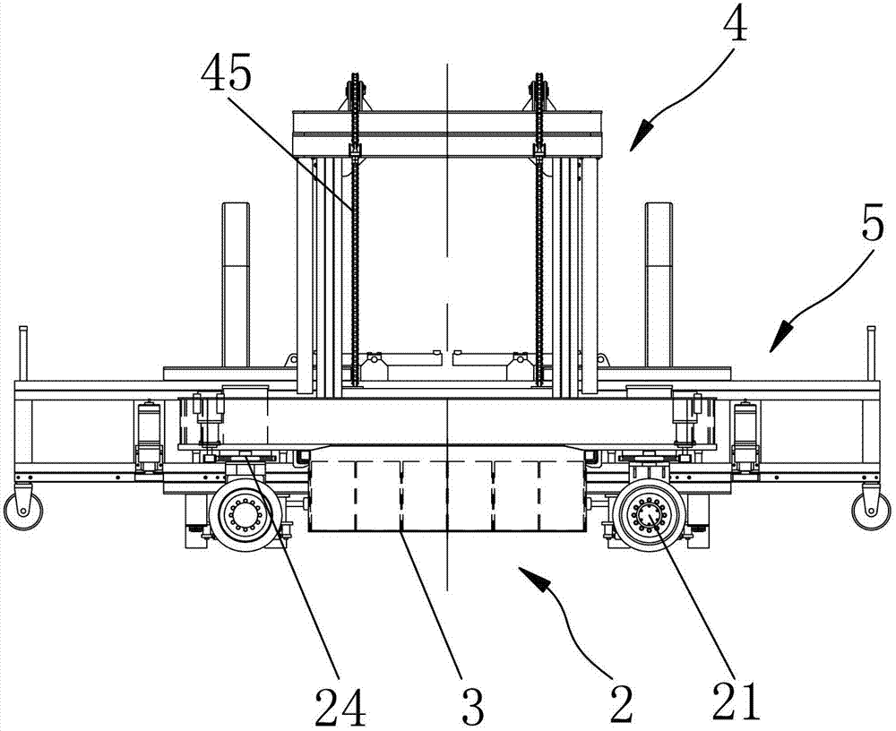 Carrying mechanism of tyred flow intelligent parking robot