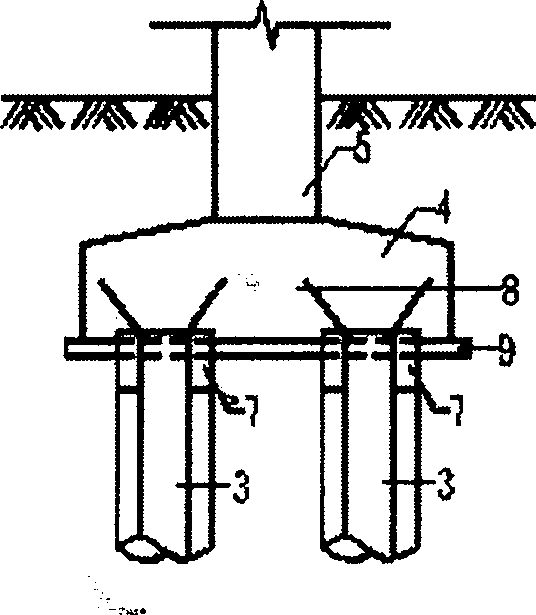 Concrete long-core cement-soil composite pile building foundation treating method